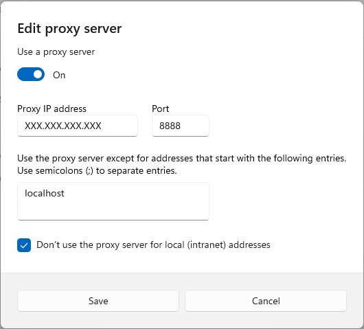Settings - OS Proxy