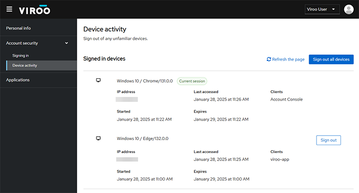 Profile administration | Viroo Documentation