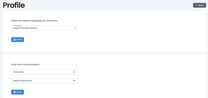 Profile settings