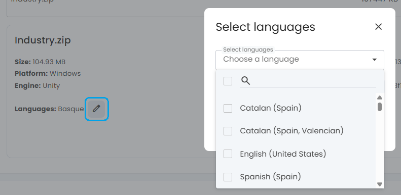 Language selector