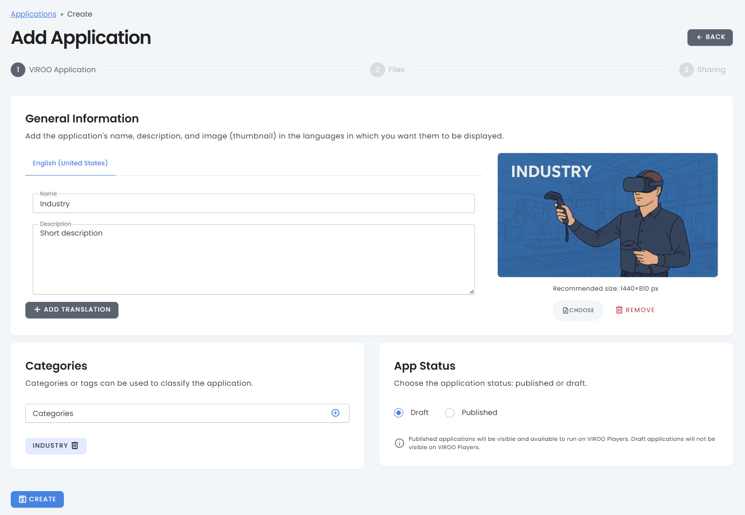 VIROO Application Metadata