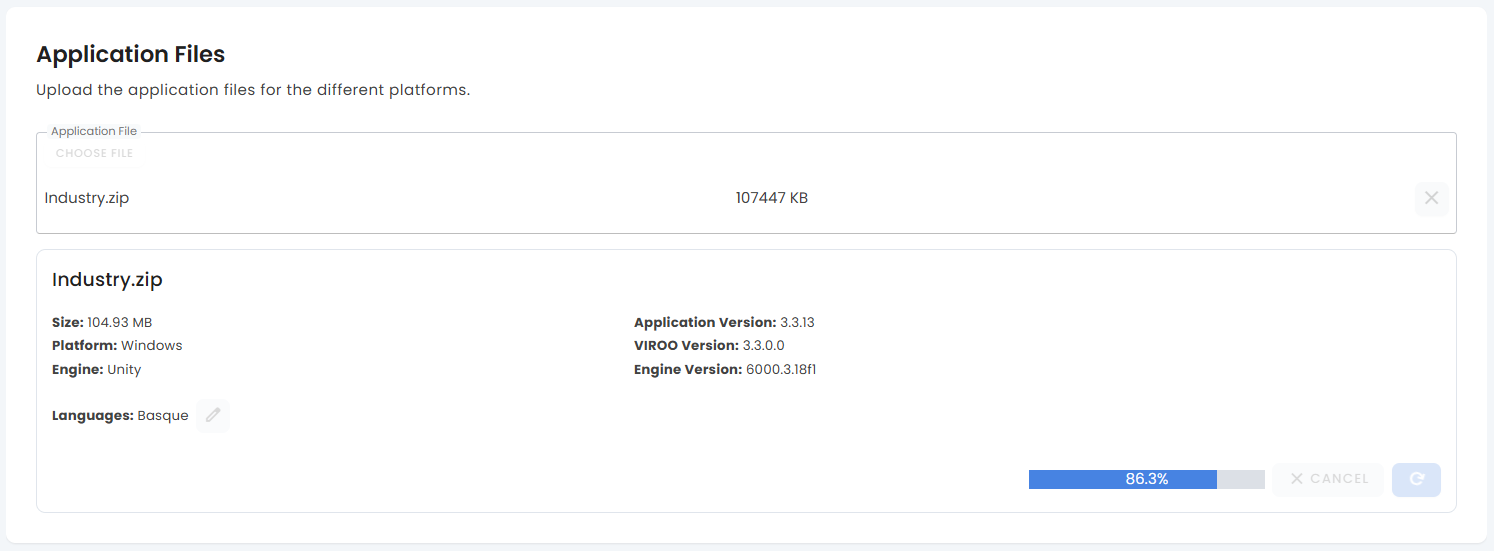 Upload progress